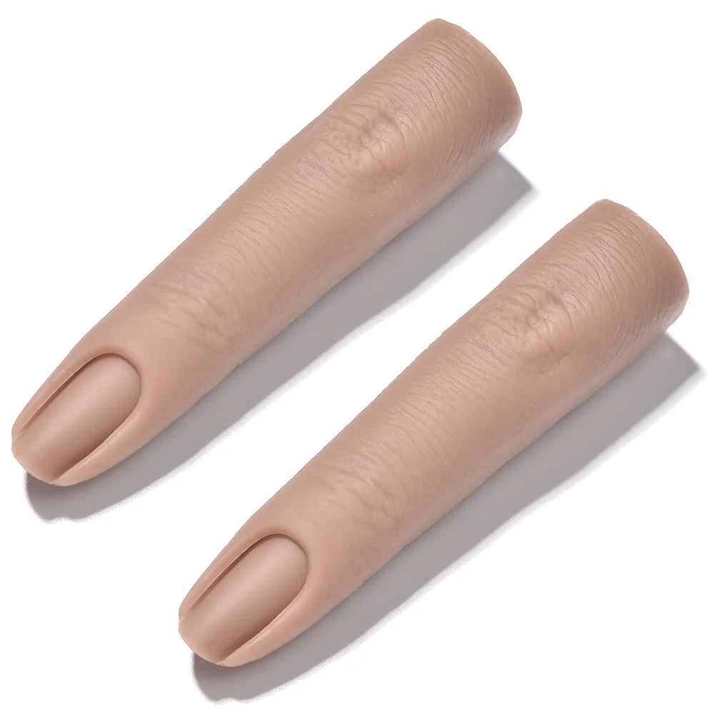 Realistic Silicone Nail Art Practice Finger - Manicure Training & Display Tool