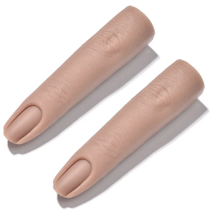 Realistic Silicone Nail Art Practice Finger - Manicure Training & Display Tool
