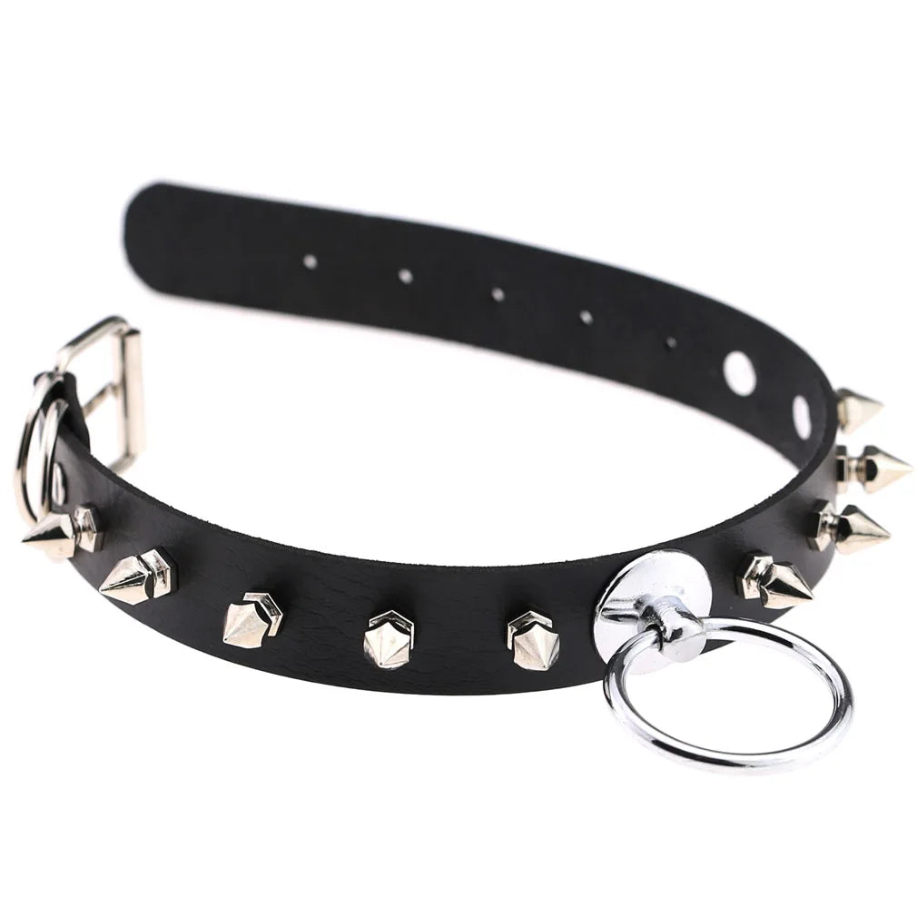 Harajuku Cosplay Rivet Star Punk Rock Gothic Collar — Sexy PU Leather Heart Cross Spike Choker Jewelry for Women
