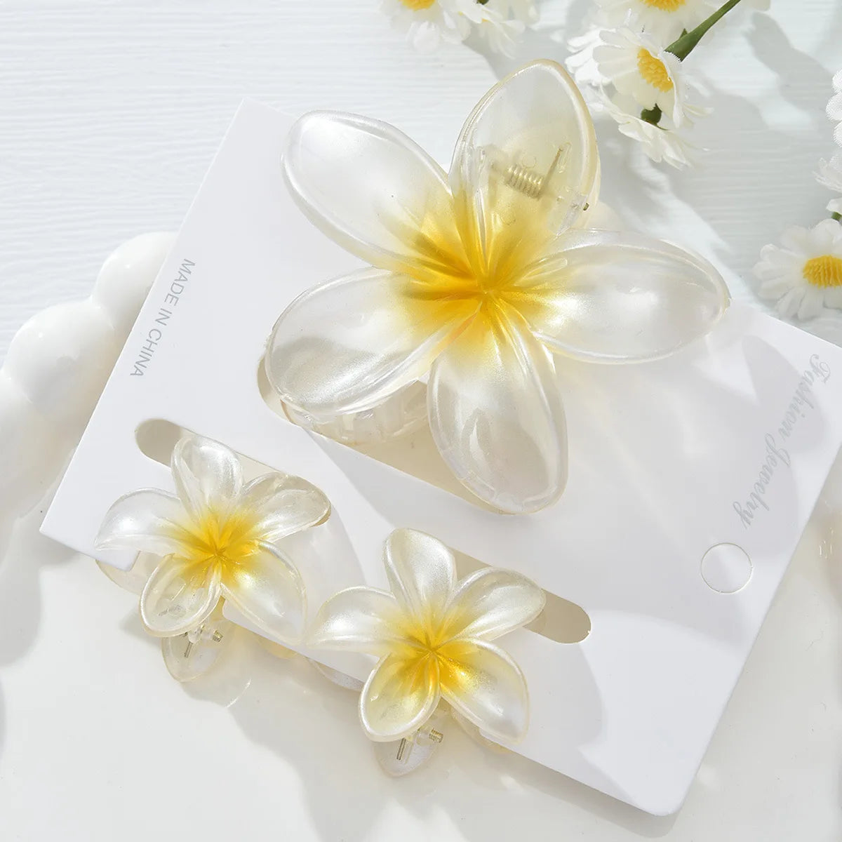 18Pcs Egg Flower Hair Clips | Gradient Candy Color Flowers, Shark Clips for Daily Ponytail Styling