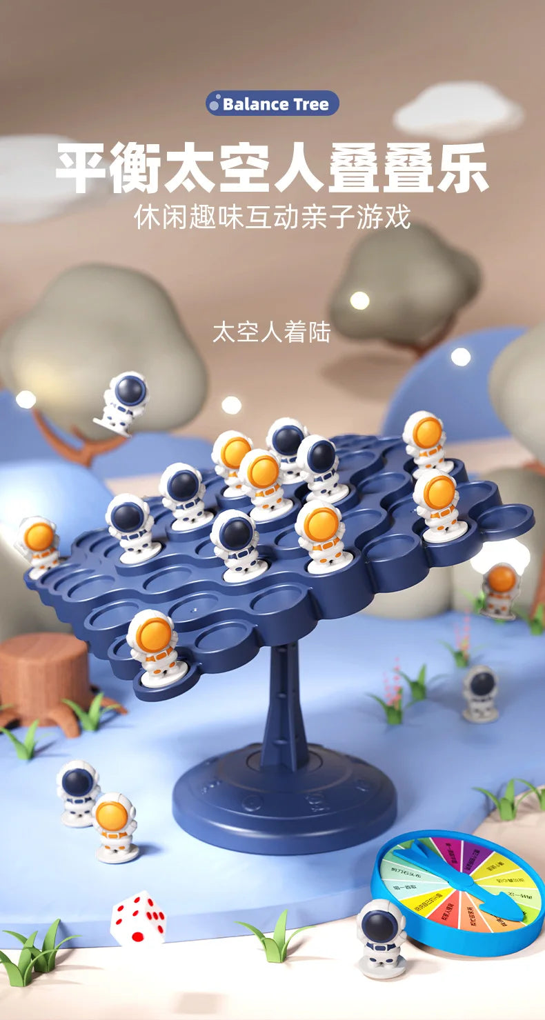 Kids Balance Tree Board Game – Astronaut & Frog Tabletop Toy for Parent-Child Fun & Party Play