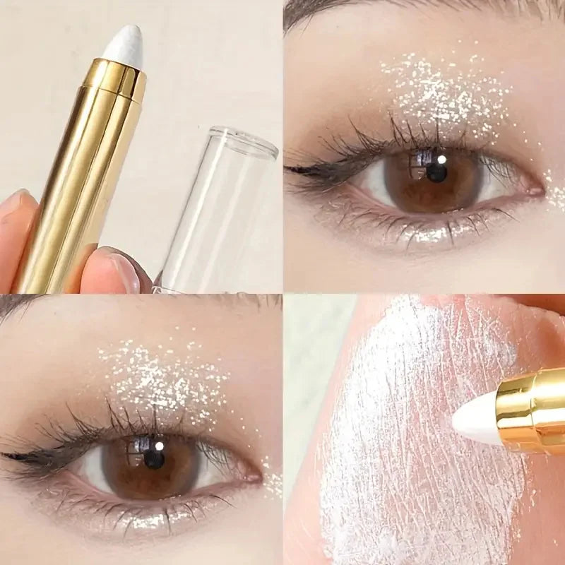 Double-Sided Eyeshadow Stick & Highlighter Pen – Pearly Glitter & Matte Finish Brightening Makeup Tool