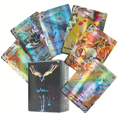 60/100PCS English Pokémon Shining Trading Cards Set – MEGA GX VMAX VSTAR EX Collection Cards for Kids Gift & Play