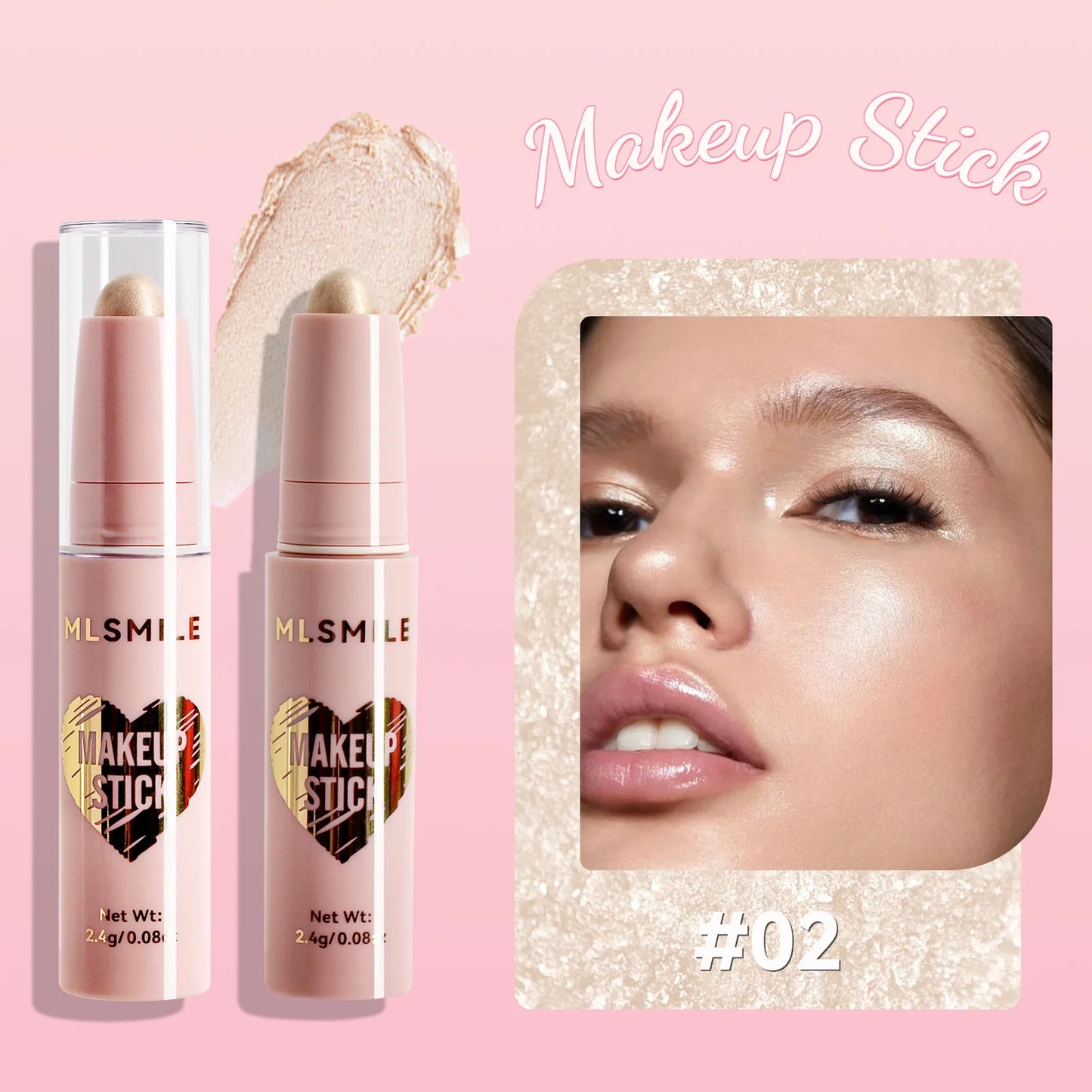 MLSMILE 8-Color High Gloss Pearl Contouring Stick – Face Brightening & 3D Shadow Sculpting Pen