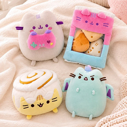 Pusheen Cat Figure and Charm - Cute Desk Accessories, Fluffy Cushion Decor, and Birthday Gifts for Pusheen Fans