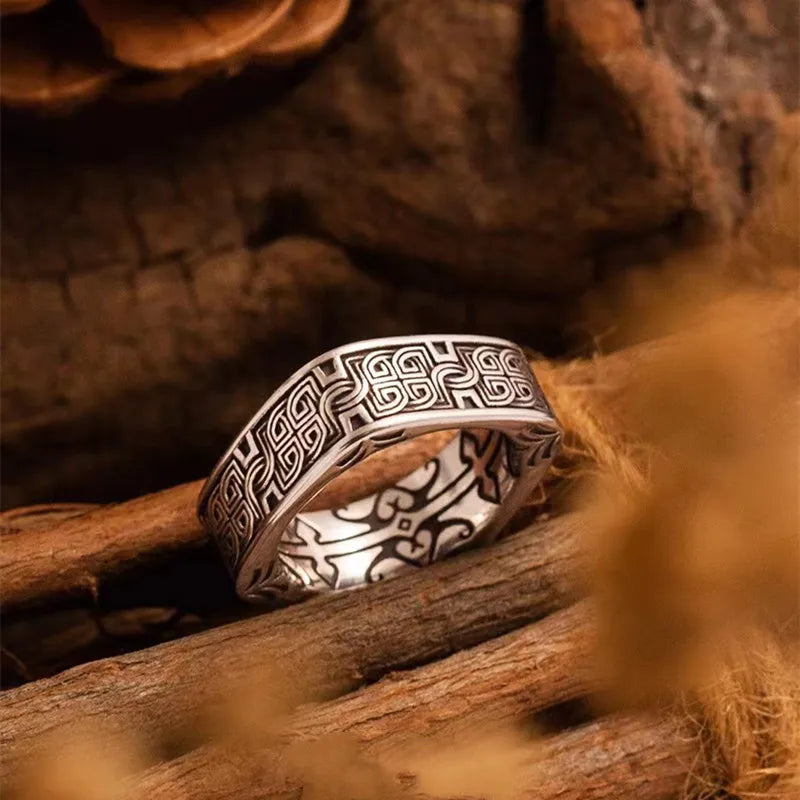Irish Celtic Knot Square Ring – Vintage Men's Punk Hip Hop Fashion Jewelry Gift