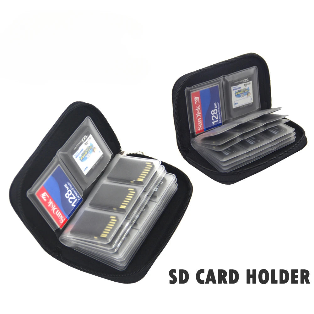 Memory Card Storage Bag – 22-Slot Wallet for CF, SD, Micro SD, SDHC, MS & DS Cards, Game Accessories Case