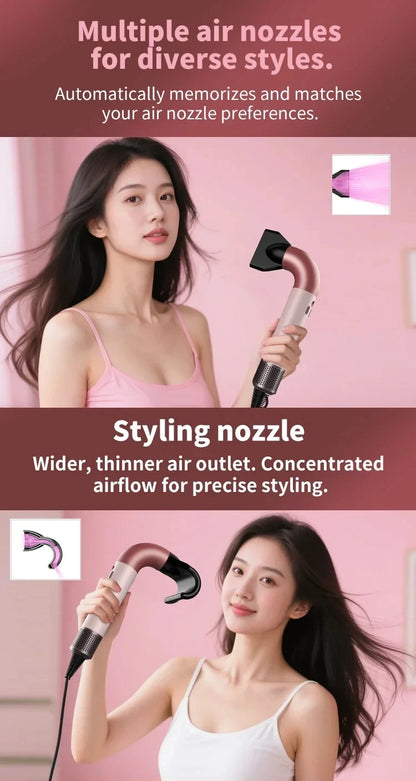 EU High-Speed Leafless Hair Dryer – Negative Ion Salon Diffuser Nozzle for Precise Styling