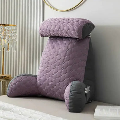 Triangle Reading Pillow – Cooling Latex Wedge Cushion, Removable & Washable Backrest for Sofa & Bed