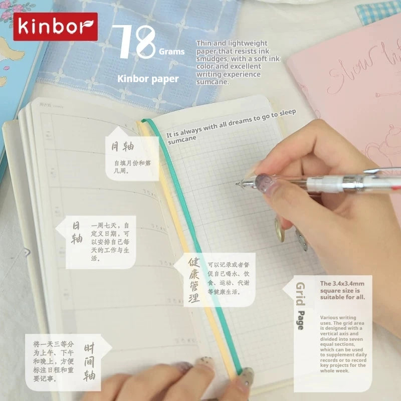 Kinbor Undated Weekly Planner - Illustrated Hardcover To-Do List Notebook