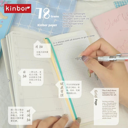 Kinbor Undated Weekly Planner - Illustrated Hardcover To-Do List Notebook