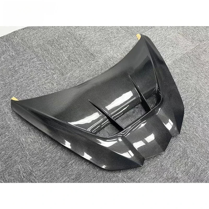 C8 ZR1 Style Carbon Fiber Hood - Small Vented Exterior Engine Hood for 2020+ Corvette C8
