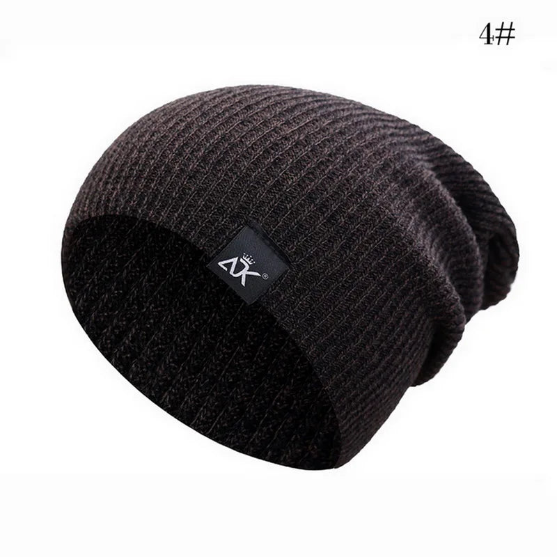 Unisex Winter Knitted Hats - Warm Casual Slouchy Beanie Wool Caps in Solid Colors for Fashion, Street, and Hip Hop Style