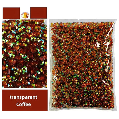 Jelly AB Resin Rhinestones 2-6mm — Non-Hotfix Flat Back Plastic Crystals & Strass Glitters, Large Pack