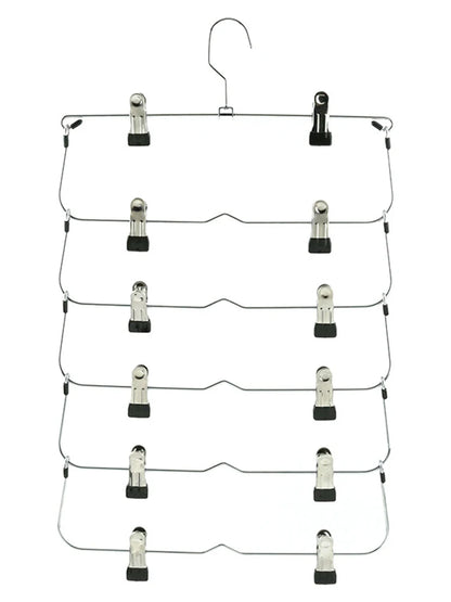 Multi-Functional Folding Multi-Layer Pants Rack – Anti-Slip Seamless Wardrobe Hanger for Home Storage
