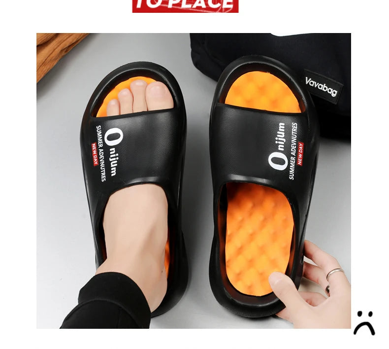 2024 Men’s Massage Slippers – Comfortable Indoor/Outdoor Slides & Beach Sandals, Sizes 38-47