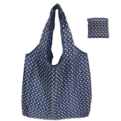 Portable Foldable Shopping Bag – Large Capacity Nylon Tote with Fashion Prints, Lightweight Reusable Travel & Grocery Essential Bag