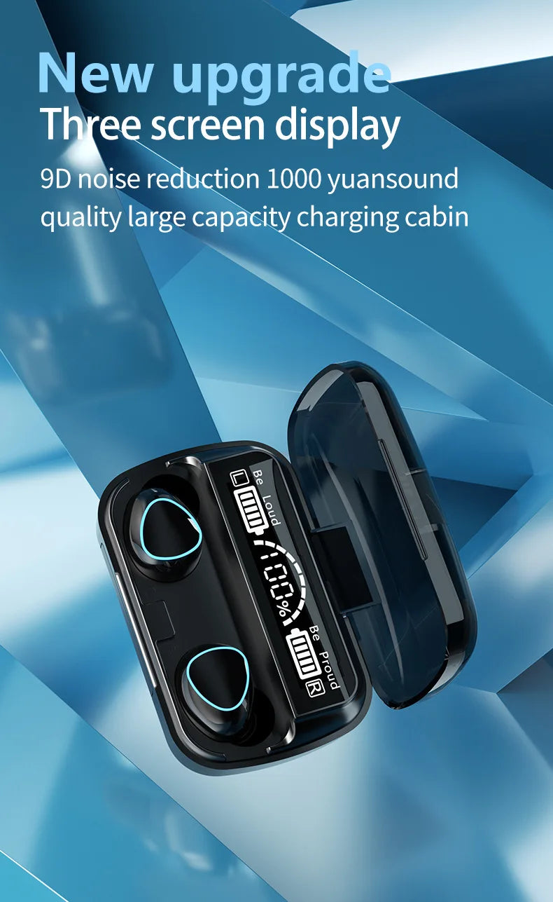 M10 Wireless Earbuds – High-Quality Bluetooth Headset for Sports, Gaming & Music with Built-in Power Bank
