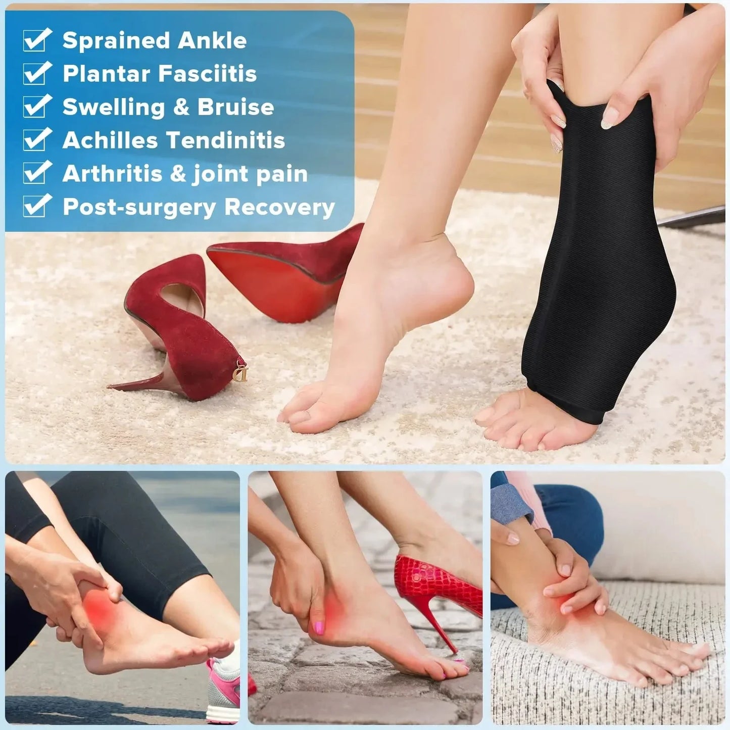 Reusable Gel Ice Pack for Feet — Hot & Cold Therapy for Achilles Tendonitis, Plantar Fasciitis & Swelling