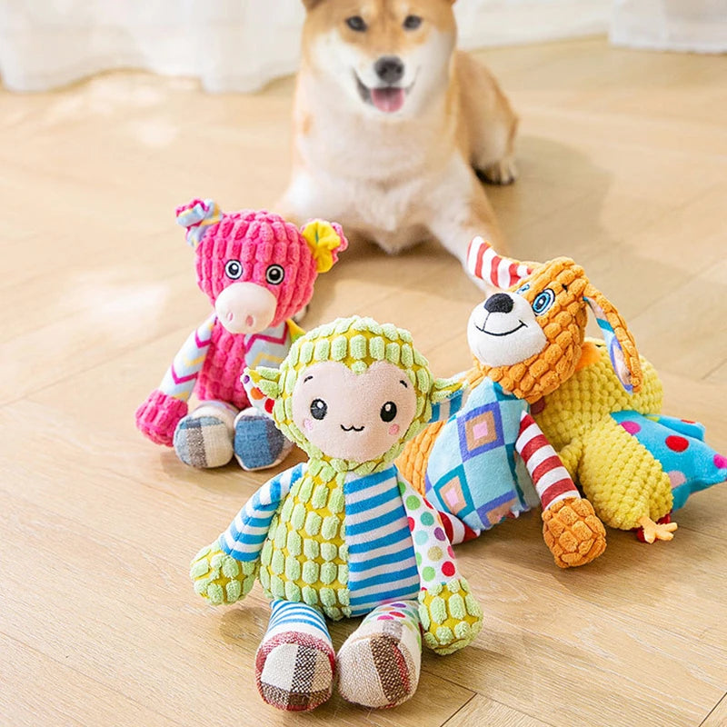 Pet Plush Puzzle Toy – Interactive Squeaky Chew Toy for Cats & Dogs, Bite-Resistant Teeth Cleaning Animal Toy, Pet Supplies
