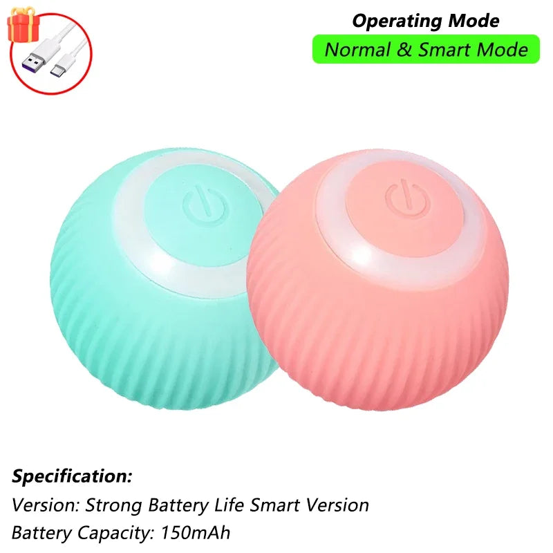 Cat Interactive Ball Toy – Automatic Rolling Ball with Tail, Rechargeable Smart Pet Toy, Intelligent Mouse for Cats