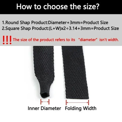 Braided PET Cable Sleeve Heat Shrink Tube – Flame Retardant Wire Wrap Organizer Sheath 4–30mm Diameter, 1–50M Length