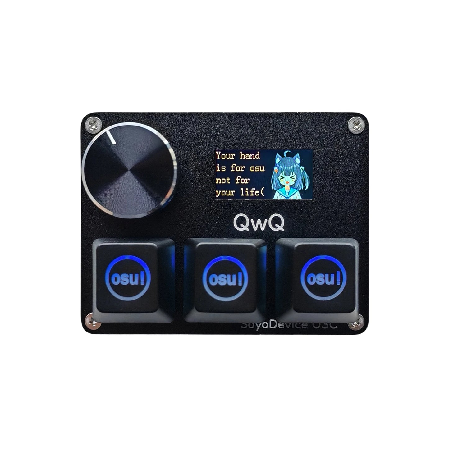SayoDevice O3C Rapid Trigger Gaming Keyboard with Knob & Screen – Hall Effect Magnetic Switch Macropad for OSU & Shortcuts