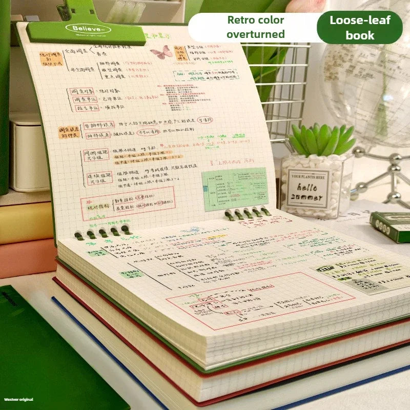 B5 Flip Notepad Grid Notebook – Sketchbook, Diary, Journal Writing Pads for Office & School Supplies