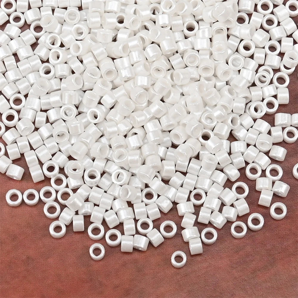 2.5mm Mini Glass Cylinder Beads – Antique Pearl Color Craft Beads for DIY Bracelets & Necklaces Jewelry Making Accessories