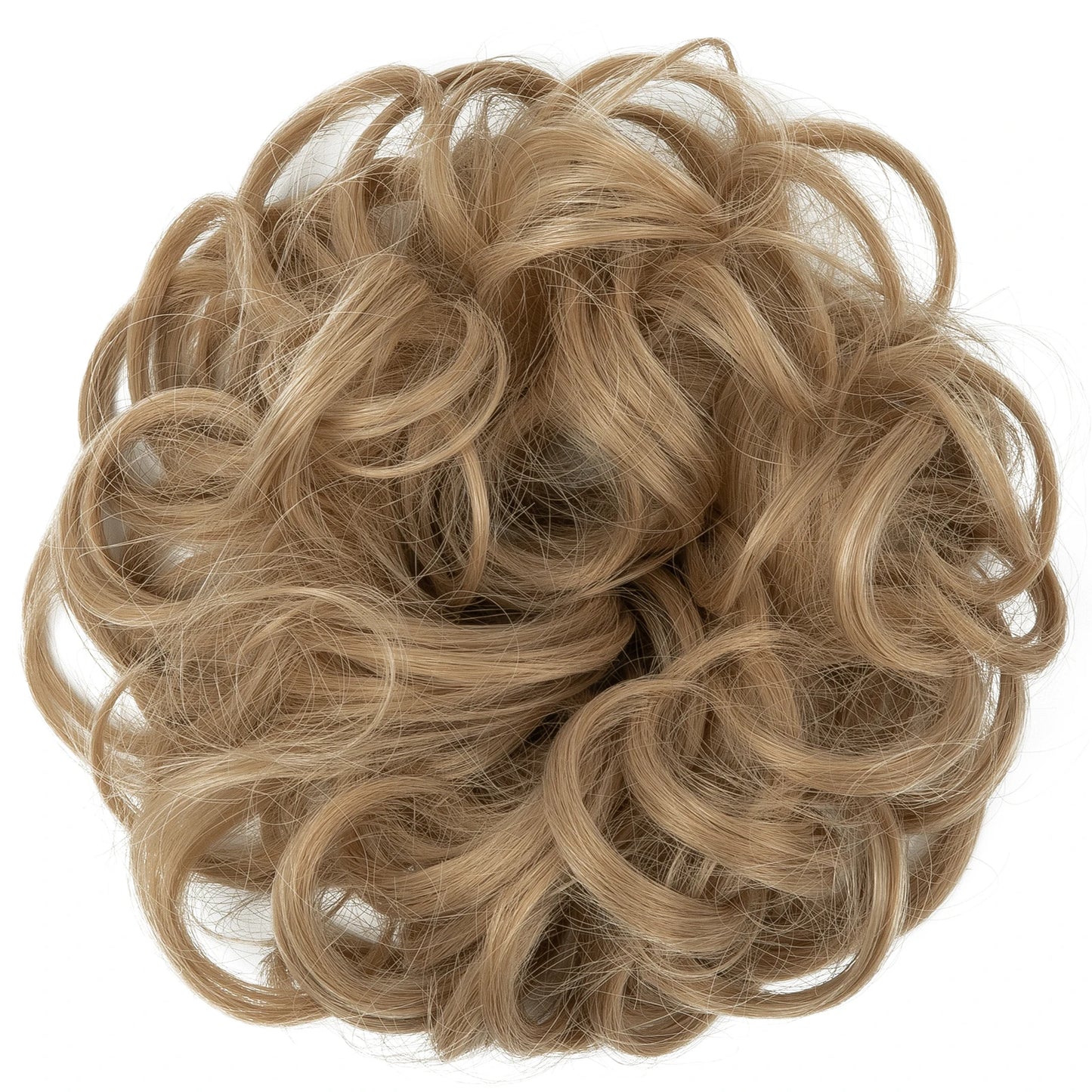 Synthetic Messy Hairpiece Chignon Scrunchie – Blonde & Brown Donut Bun for Women, Elastic Daily Use Hair Extension H9