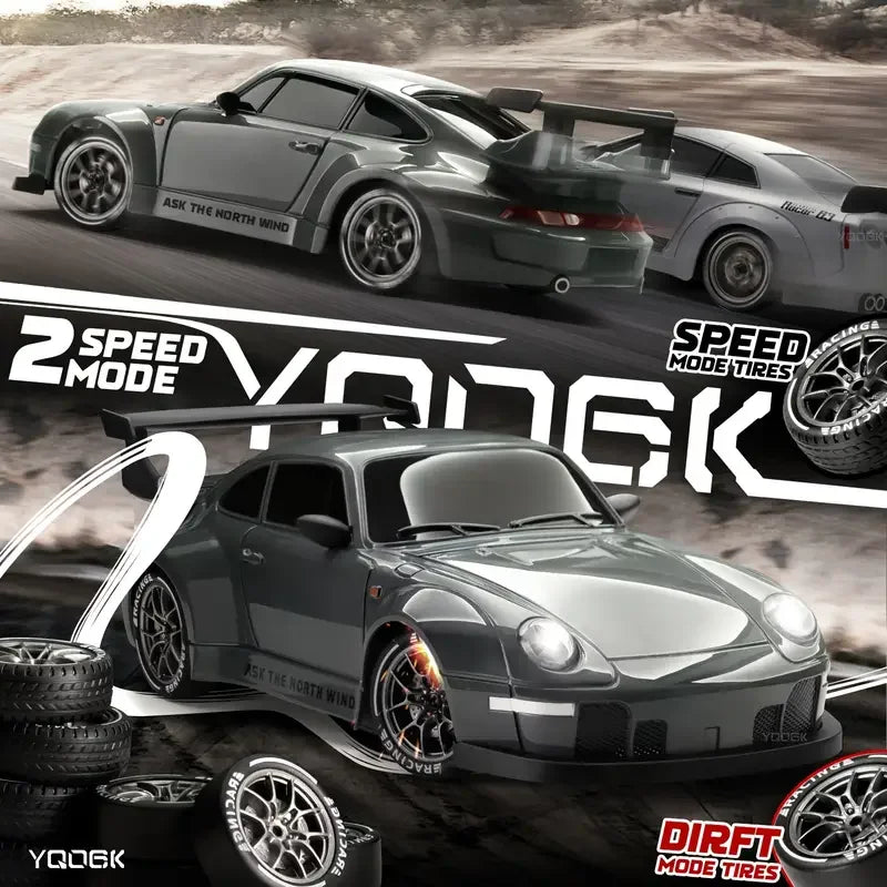 1:24 4WD RC Drift Car – High-Speed 20KM/H Remote Control Racing Toy with Turbo, 2-Speed & LED Lights for Kids & Adults