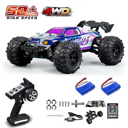 RC Off-Road 4x4 Brushless Car – 70KM/H High-Speed 1/16 4WD Monster Truck with LED Lights for Kids