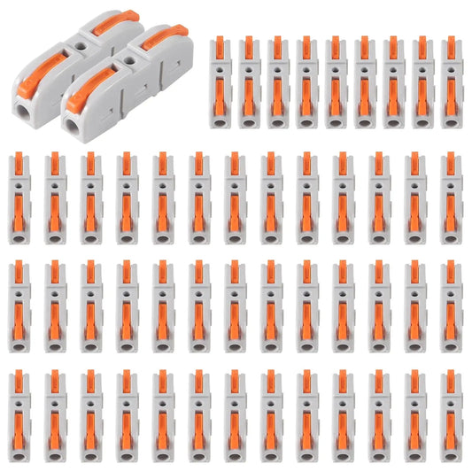20/34/50PCS Lever Wire Connectors | 1-to-1 Inline Assemblable Electrical Terminals for Wiring
