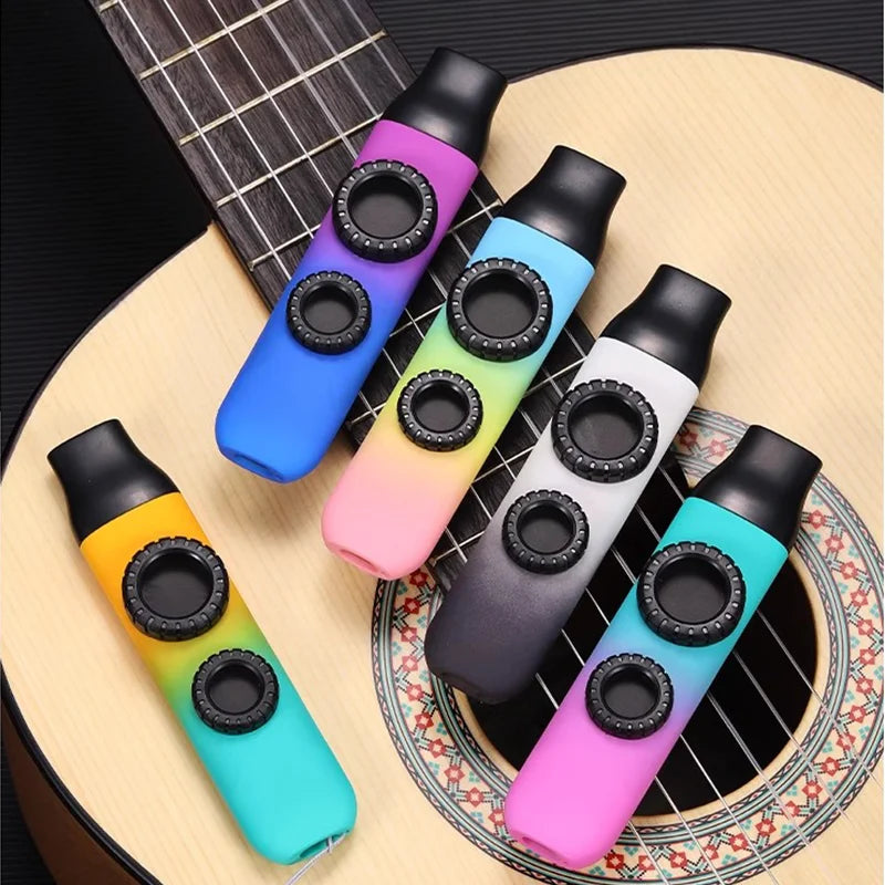 Double-Hole Kazoo Instrument - 10 Membranes Easy-to-Learn Fun Musical Instrument for Parties, Travel & Live Performances