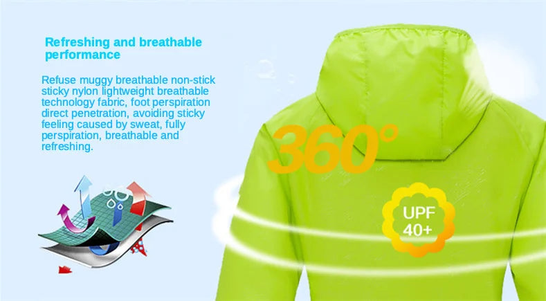 Unisex Waterproof Camping Jacket — Men & Women Windbreaker, Raincoat for Hiking, Climbing, and Sun Protection