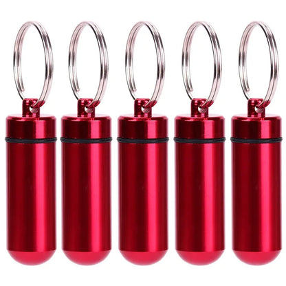 Portable Mini Travel Pill Box – Waterproof Medicine Capsule Container with Keychain for First Aid & Daily Use
