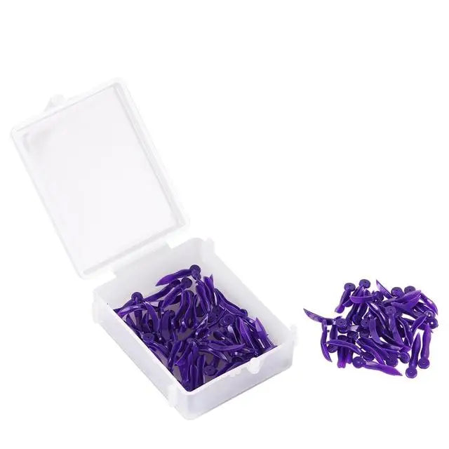 100pcs Disposable Dental Wedges – Plastic Arc Concave Diastema Wedges with Circular Hole for Dentist Use