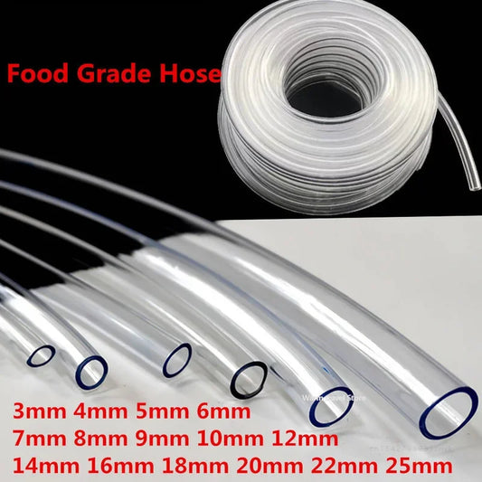 Transparent PVC Hose Pipe - 4mm-12mm Food Grade Flexible Tubing for Aquarium, Pump, Water & Liquid Transfer Applications