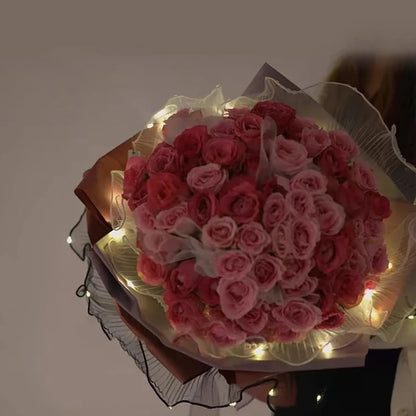 LED Flower Wrapping Paper – Lace Mesh Lighted Bouquet Packaging for Wedding, Birthday & Gift Decorations