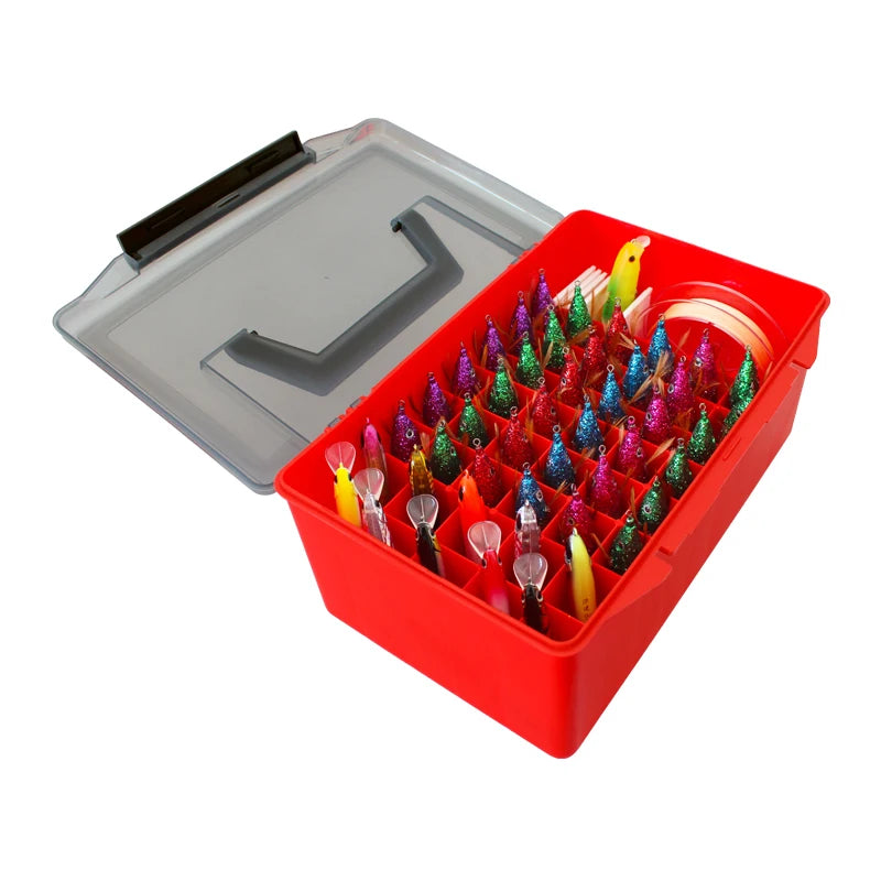 Fishing Storage Boxes | Minnow & Squid Jig Hard Bait Container | Sea Egi Box Plastic Organizer for Lure Tools - Tackle Storage Case