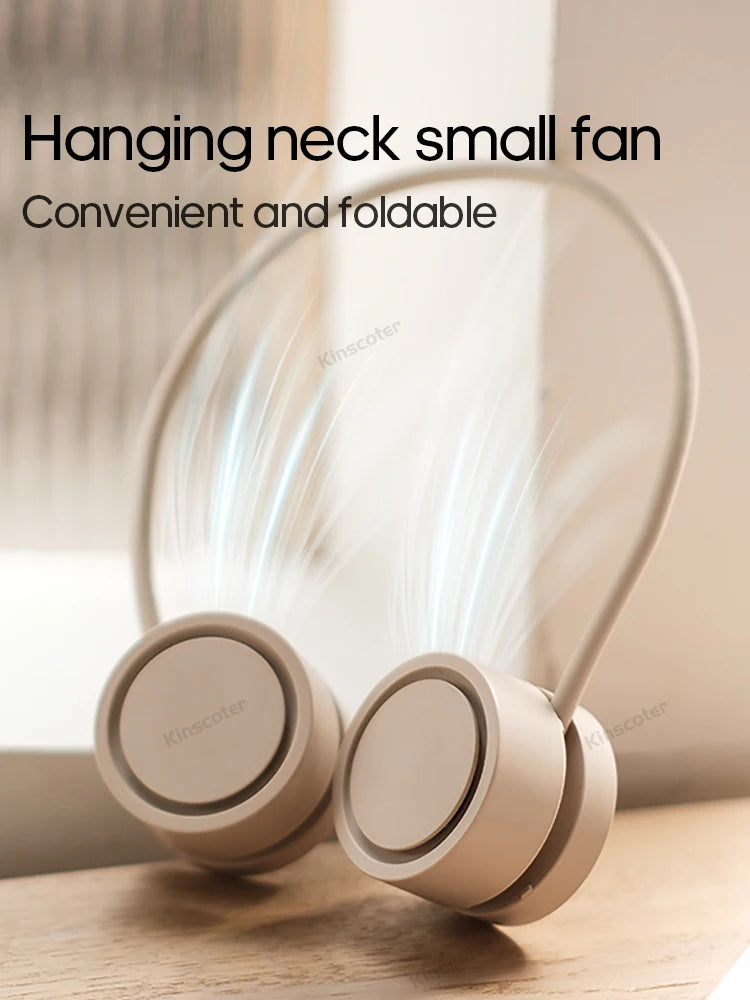 New Portable Neck Fan | Foldable Mini USB Rechargeable 1600mAh Silent Cooling Fan for Sports & Personal Use