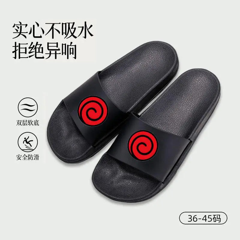 Naruto Anime Uchiha Itachi Akatsuki Slippers – Comfortable Non-Slip Indoor Home Slippers for Couples with Thick Sole