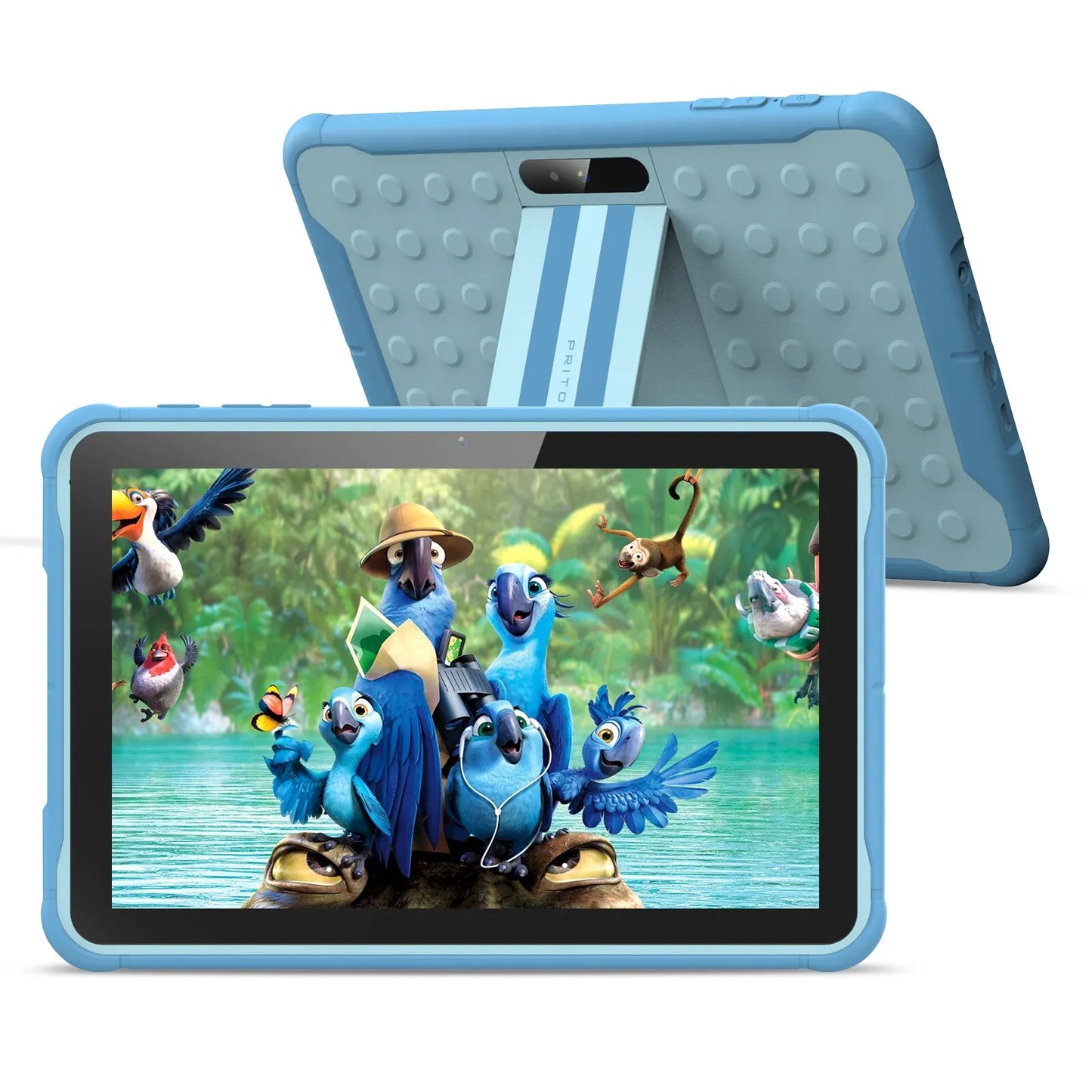 Pritom 10" Kids Tablet – Android 13 Go, Quad-Core, 2GB RAM 64GB ROM, YouTube, WiFi with Protective Case