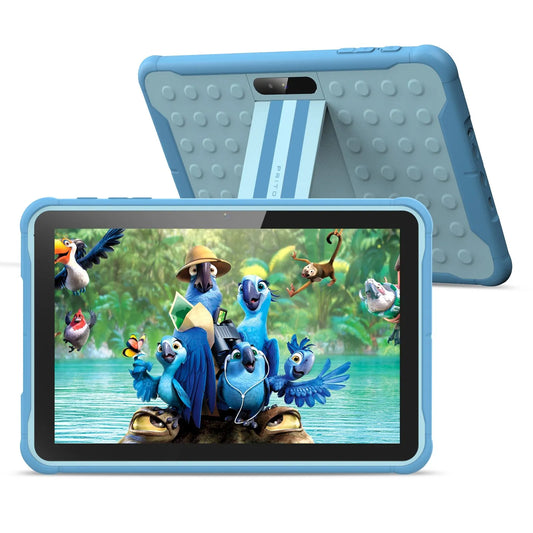 Pritom 10" Kids Tablet – Android 13 Go, Quad-Core, 2GB RAM 64GB ROM, YouTube, WiFi with Protective Case