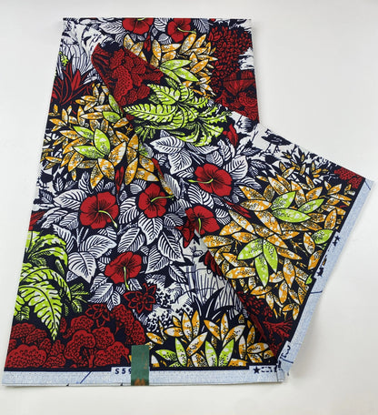 African Ankara Wax Print Fabric - 100% Cotton Soft Nigerian Real Wax Material for Women’s Party Dresses
