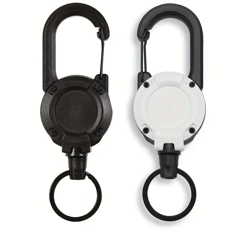 1/2/4PCS Retractable Keychain Badge Reel – Heavy Duty Extendable Holder with Carabiner for Men’s Outdoor Bags