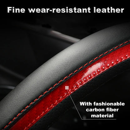 Peugeot 3008/4008/5008 Carbon Fiber & PU Leather Steering Wheel Cover — Auto Interior Accessory