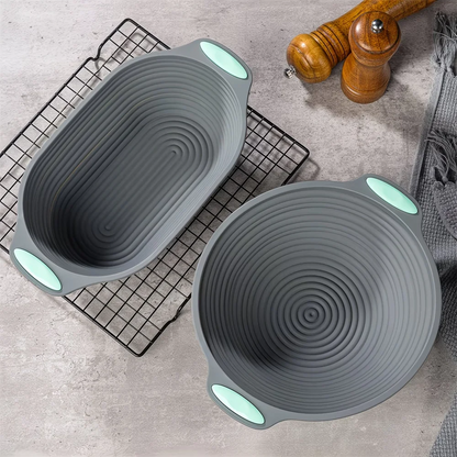 Silicone Bread Fermentation Basket - Foldable Easy-Clean Dough Proofing Bowl for Home Baking