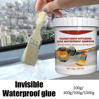 Invisible Waterproof Sealant Coating – Strong Transparent Anti-Leak Repair Glue with Brush Applicator (100–1000g)
