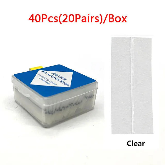 40pcs Reusable Self-Adhesive Eyelash Strips — Glue-Free Hypoallergenic False Eyelash Extension Tape for Makeup